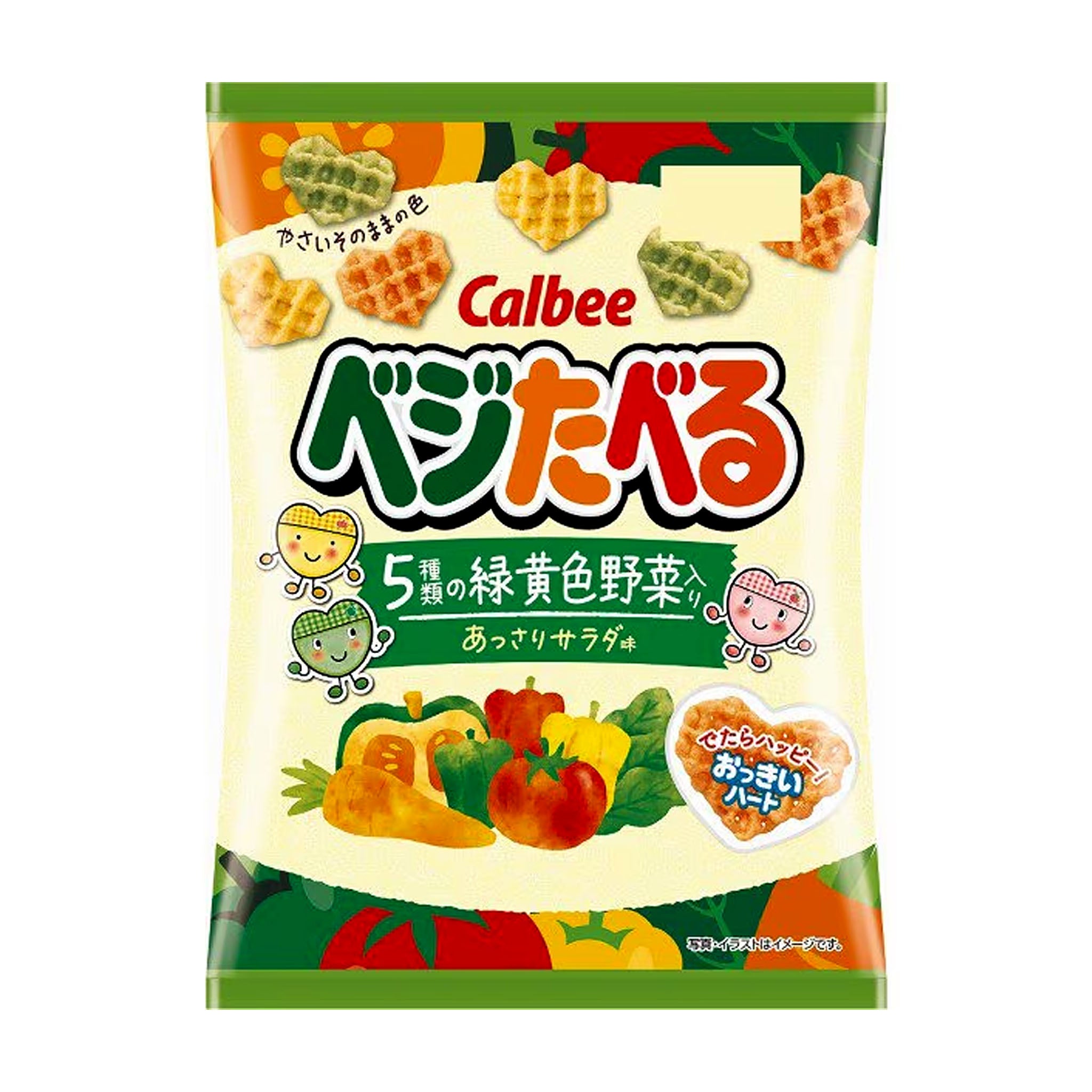 Calbee Veggie-Taberu Heart Shaped Snack Salad Flavor
